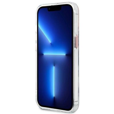 5. Etui Guess Metal Outline MagSafe na iPhone 13 Pro / iPhone 13 - różowe