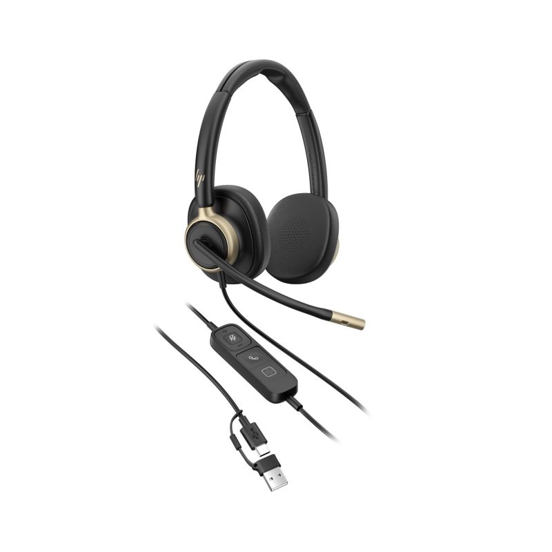 66. Słuchawki przewodowe HP Poly Mission 825 Stereo USB Wired Headset