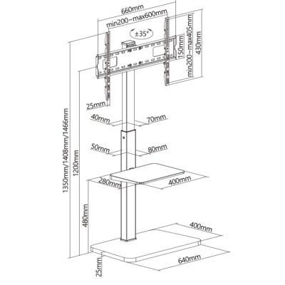 11. Uchwyt na stojak podłogowy Equip 37"-75"/1TFT 30kg