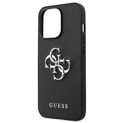 6. Etui Guess Saffiano 4G Metal Logo na iPhone 13 Pro / 13  6,1" - czarne