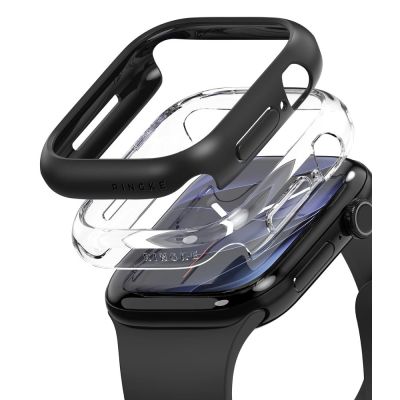 2. Etui Ringke Slim Clear & Matte Black 2-Pack na Apple Watch 12 (46 mm)