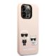 4. Etui Karl Lagerfeld Silicone Karl&Choupette MagSafe na iPhone 14 Pro - jasnoróżowe