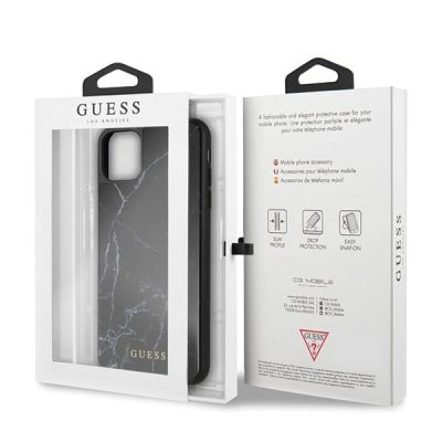 7. Etui Guess Marble na iPhone 11 Pro Max - czarne