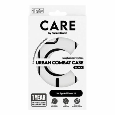 4. Etui CARE by PanzerGlass Urban Combat Case MagSafe na iPhone 15 - czarne