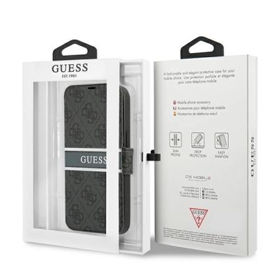 7. Etui Guess 4G Stripe na iPhone 13 Pro / iPhone 13 - szare