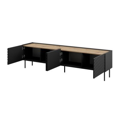 6. Komoda 4D2SZ ONDA 200x45x85 czarny