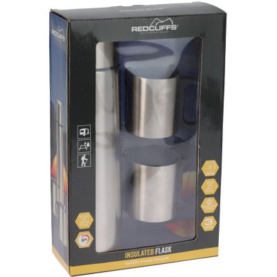 20. TERMOS TURYSTYCZNY 1000ML Z 2 KUBKAMI SREBRNY