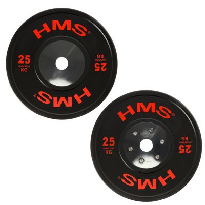 2. BTBR Set zestaw talerzy olimpijskich Bumper- 2x (10kg,15kg,20kg,25kg) HMS BTBR SET
