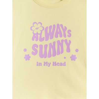 6. T-shirt loose z nadrukiem dziewczęc 4F 4FJRSS26TTSHF3908-72S