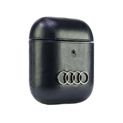 4. Etui Audi Leather Big Logo na AirPods 1 / 2 - czarne
