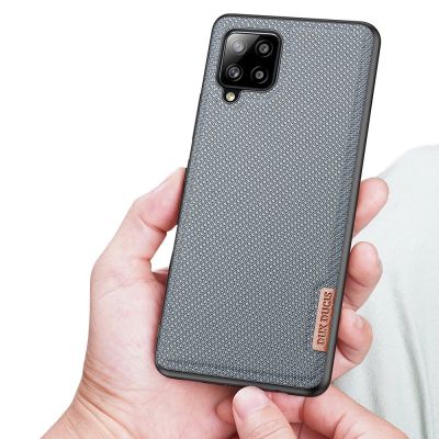 6. Dux Ducis Fino etui pokrowiec pokryty nylonowym materiałem Samsung Galaxy A42 5G szary