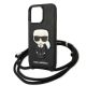 5. Etui Karl Lagerfeld Leather Monogram Patch and Cord Iconik na iPhone 13 Pro / 13 - czarne