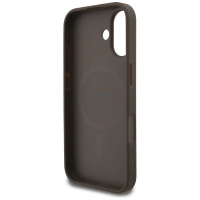7. Etui Guess 4G Strap Triangle Logo MagSafe na iPhone 17 - brązowe