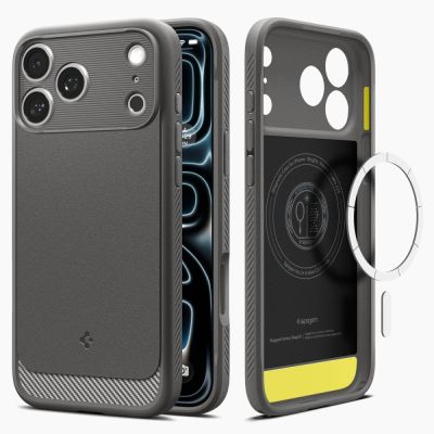 Etui Spigen Rugged Armor Mag MagSafe na iPhone 17 Pro - szare