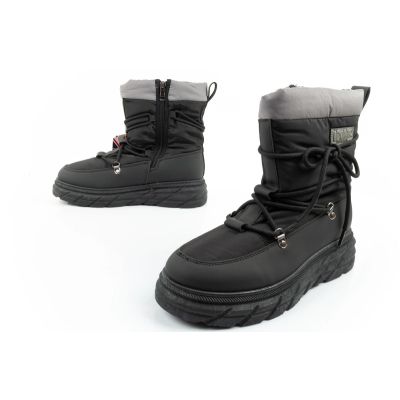 8. Lee Cooper buty sportowe damskie zimowe trekkingowe ocieplane czarne szare