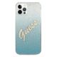 3. Etui Guess Glitter Gradient Script na iPhone 12 / iPhone 12 Pro - niebieskie