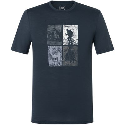 Koszulka z krótkim rękawkiem męska SUPER.NATURAL M GO HIKING TEE granatowa