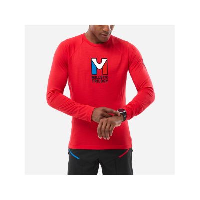 Koszulka męska MILLET Trilogy Wool Ts Ls M czerwona