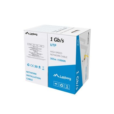 3. LANBERG KABEL UTP 1GB/S 305M DRUT CCA ŻÓŁTY LCU6-10CC-0305-Y