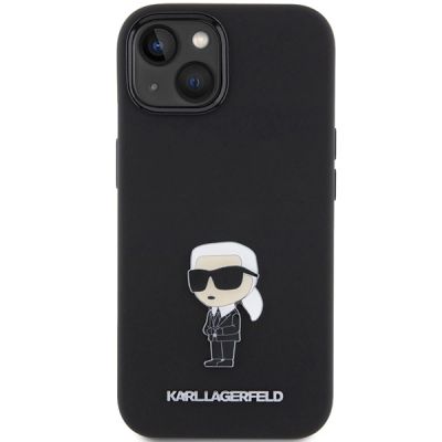 3. Etui Karl Lagerfeld Silicone Ikonik Metal Pin na iPhone 15 - czarne