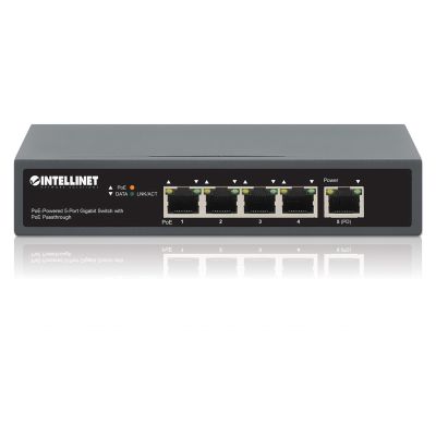 5. Switch Gigabit 5x PoE Passthrough zasilany PoE lub AC, 95W