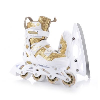 16. Łyżwy, rolki regulowane Tempish Enbo Duo Girl Gold Jr 13000008259