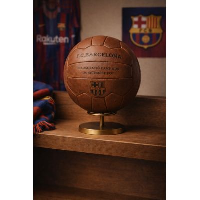 6. FC Barcelona piłka nożna retro Camp Nou oficjalna licencjonowana skóra naturalna B1048
