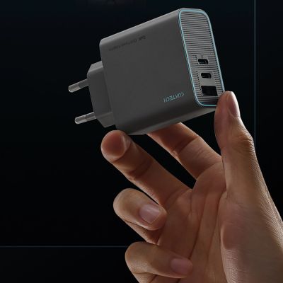 6. Ładowarka sieciowa Cuktech CUKAD653EUGR 65W GaN 2 x USB-C 1 x USB-A - szara