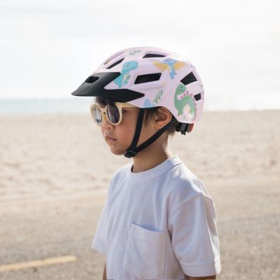 4. Kask rowerowy dziecięcy MTB Wozinsky z odpinanym daszkiem 52-56 cm - różowy