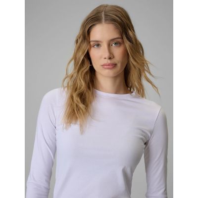6. Longsleeve slim gładki damski 4F 4FRSS26TLONF658-10S