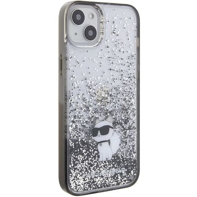 4. Etui Karl Lagerfeld Liquid Glitter Choupette do iPhone 15 Plus - przezroczyste
