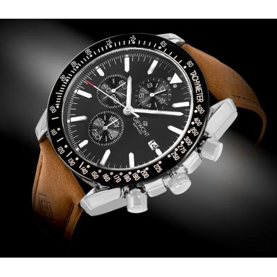 2. Zegarek Męski Giewont Chronograph Sapphire Brązowo Czarny GW8720-A1