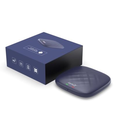 24. CARLINKIT Adapter bezprzewodowy AI Box z Androidem 13 - 8 GB + 128 GB do oryginalnych radioodbiorników samochodowych z CarPlay niebieski