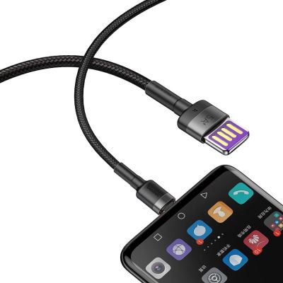 7. Baseus Cafule kabel przewód USB Typ C SuperCharge 40W Quick Charge 3.0 QC 3.0 1m szaro-czarny (CATKLF-PG1)