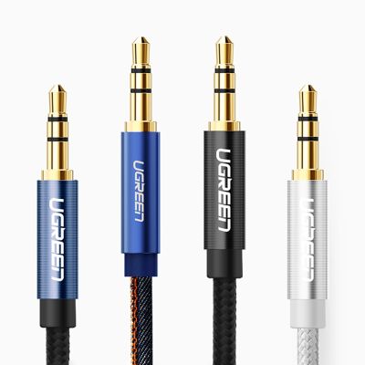 15. Ugreen kątowy kabel AUX 2 x mini jack 3,5 mm 1m niebieski (AV112)