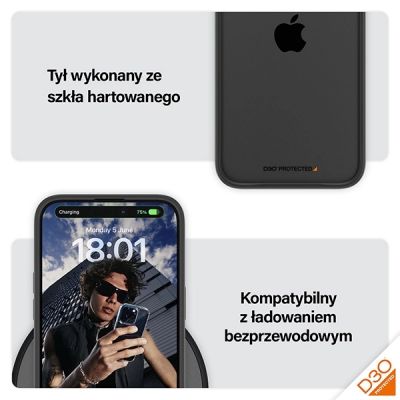5. Etui PanzerGlass ClearCase na iPhone 15 Pro Max z certyfikatem Military Grade - przezroczysto-czarne