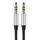 2. Baseus Yiven M30 kabel audio stereo AUX 3,5 mm męski mini jack 1,5m srebrno-czarny (CAM30-CS1)