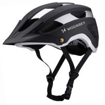 Kask rowerowy MTB Wozinsky z odpinanym daszkiem lekki 57-62 cm - czarno-srebrny
