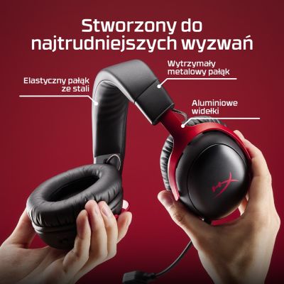 18. HyperX Cloud III Wireless – bezprzewodowy zestaw słuchawkowy do gier (czarno-czerwony)