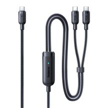 Kabel Baseus Flash 4 140W 2w1 USB-C do USB-C + USB-C 1.5 m - czarny