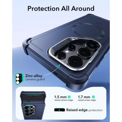 5. Etui ESR Cyber Tough Kickstand MagSafe na Samsung Galaxy S26 Ultra - granatowe