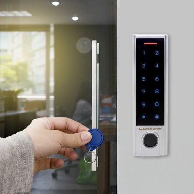 7. QOLTEC ZAMEK SZYFROWY DOTYKOWY TITAN Z CZYTNIKIEM LINII PAPILARNYCH | RFID | BT 4.0 | KOD | KARTA | BRELOK | DZWANEK | IP68
