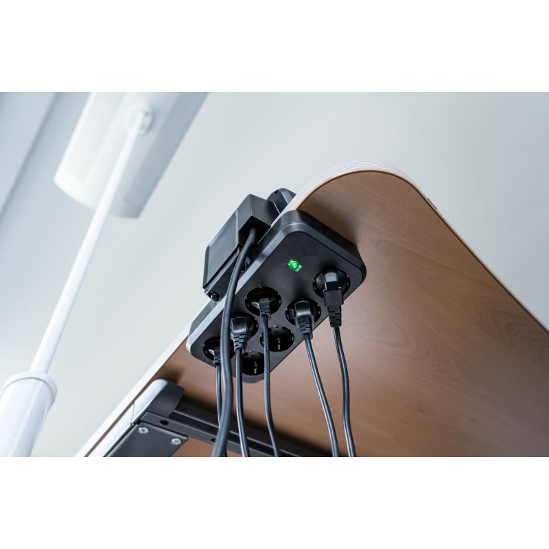 7. Listwa zasilająca Brennenstuhl Estilo Duplex z ochroną przeciwprzepięciową, 1x USB C, 9x gniazda