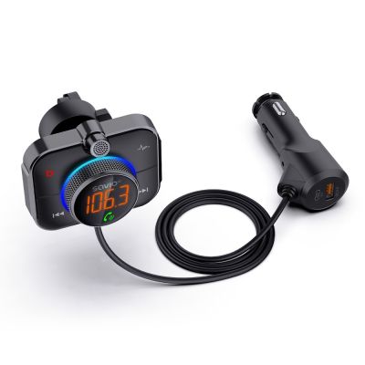 27. SAVIO TR-14 TRANSMITER SAMOCHODOWY FM Z BLUETOOTH I ŁADOWARKĄ,QUICK CHARGE 3.0 I POWER DELIVERY, RED. SZUMÓW