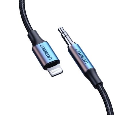 2. Ugreen kabel przewód audio AUX MFI Lightning - 3,5 mm mini jack 1 m szary (70509)