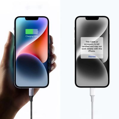 9. Kabel Ugreen US304 60759 Lightning - USB-C 2.0 MFi 1 m - szary