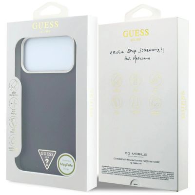 8. Etui Guess Kevlar Triangle Logo MagSafe na iPhone 17 Pro Max / 18 Pro Max - burgundowe