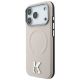 2. Etui Karl Lagerfeld Grained Embossed Ring & Kameo Logo MagSafe na iPhone 18 Pro Max / 17 Pro Max - beżowe