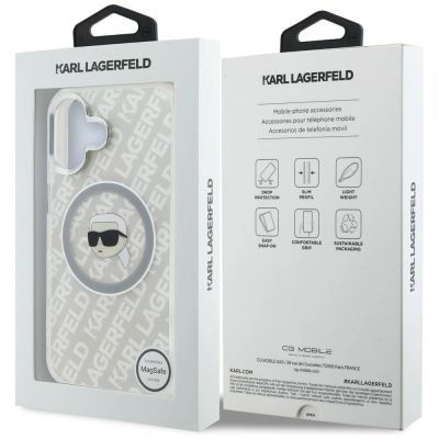8. Etui Karl Lagerfeld IML Karl Head Logo MagSafe na iPhone 16 - szare