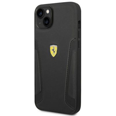2. Etui Ferrari Leather Stamp Sides na iPhone 14 Plus - czarne